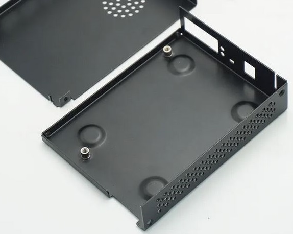 Custom sheet metal enclosure fabricated in 1.5mm aluminum 5052 with powder coat finish