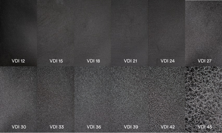 VDI mold texture surface finish options for injection molded plastic parts