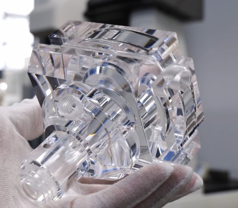CNC machined transparent acrylic PMMA enclosure cover with polished surface finish
