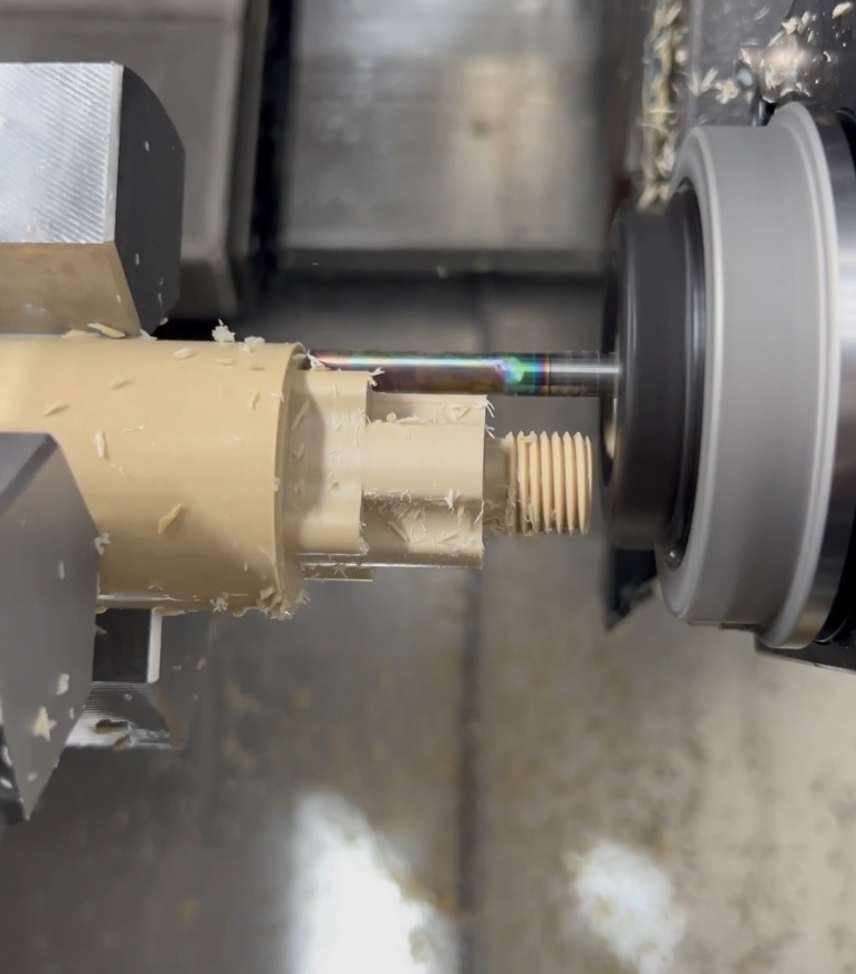 PEEK CNC turning and milling for custom bushings, shafts, and cylindrical components