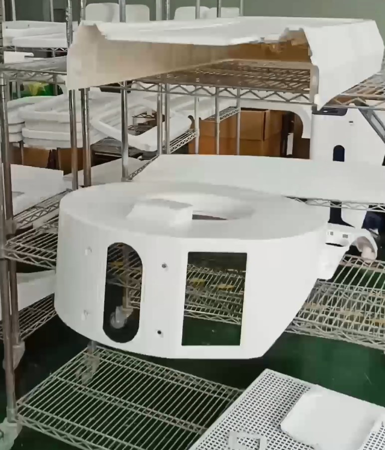 Plastic prototype parts before assembly