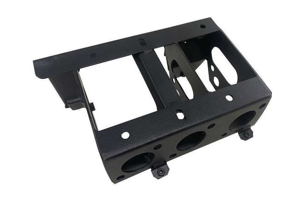 Precision automotive sheet metal bracket stamped from mild steel for OEM application