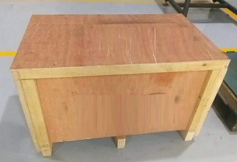 Packaged injection mold crate ready for international shipment